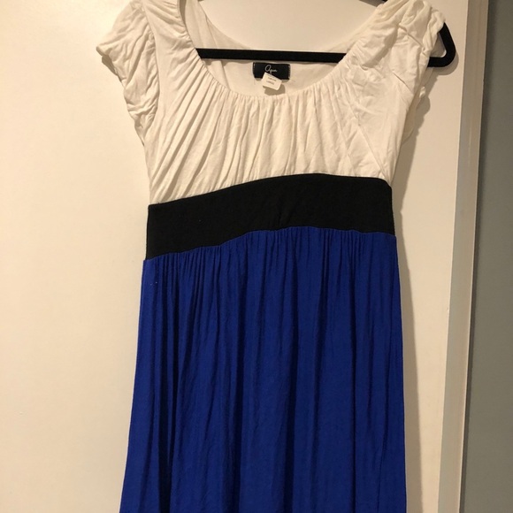 Aqua color block dress L - Picture 1 of 4